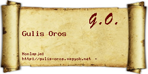 Gulis Oros névjegykártya